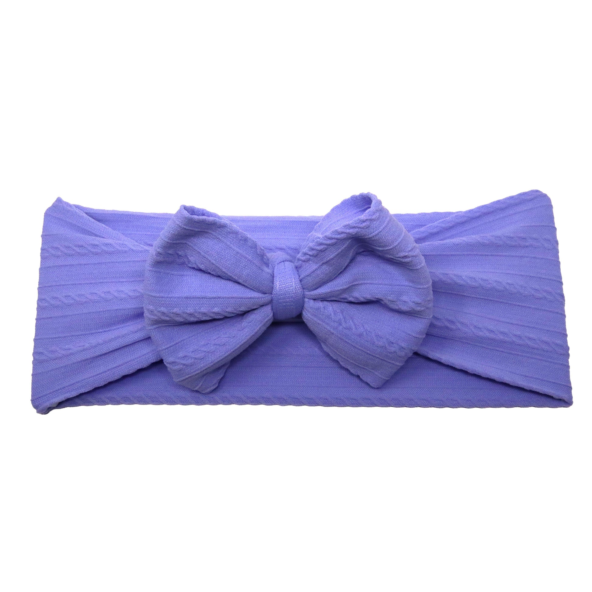 Lavender Braid Knit Bow Headwrap 4"