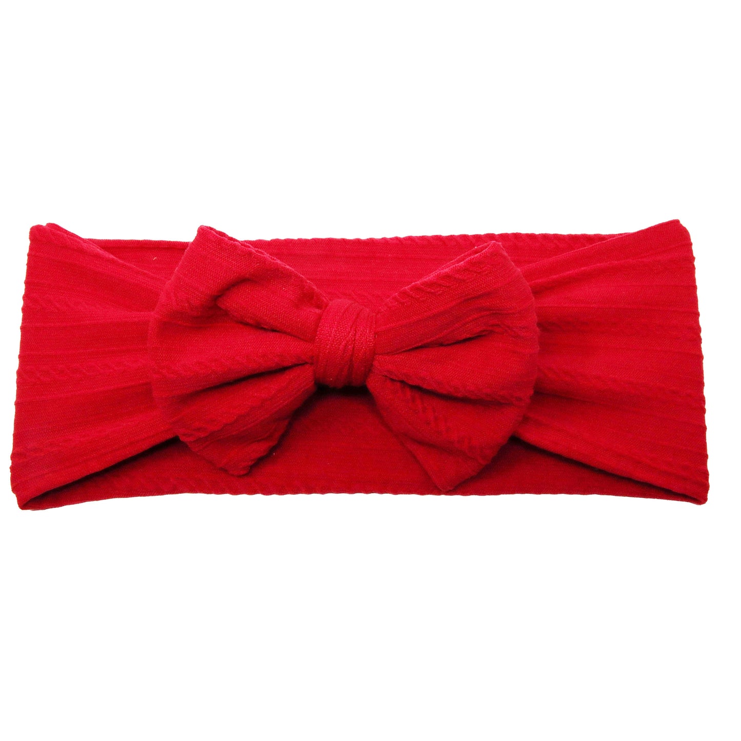 Cranberry Braid Knit Bow Headwrap 4"