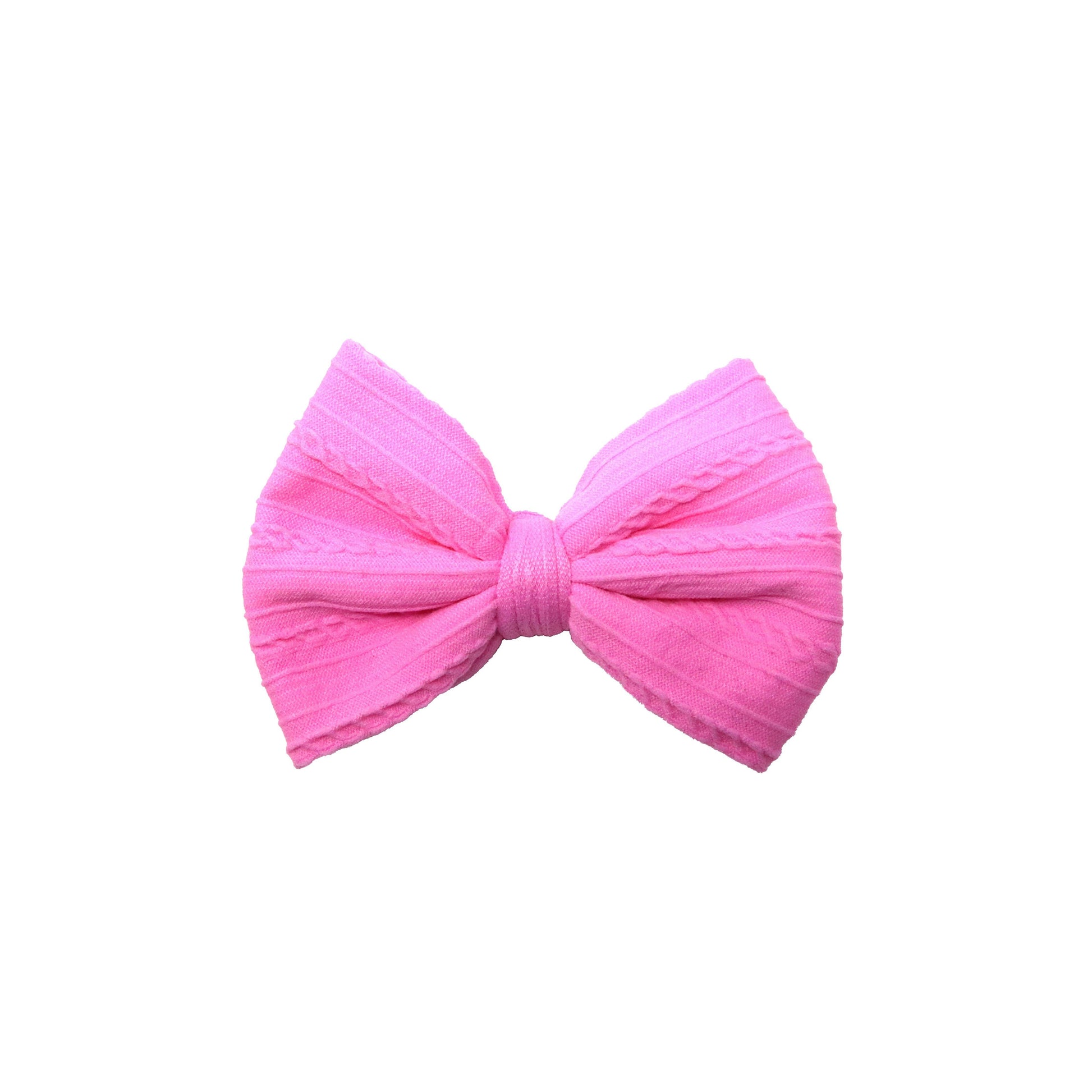 Pink Braid Knit Bow 4"
