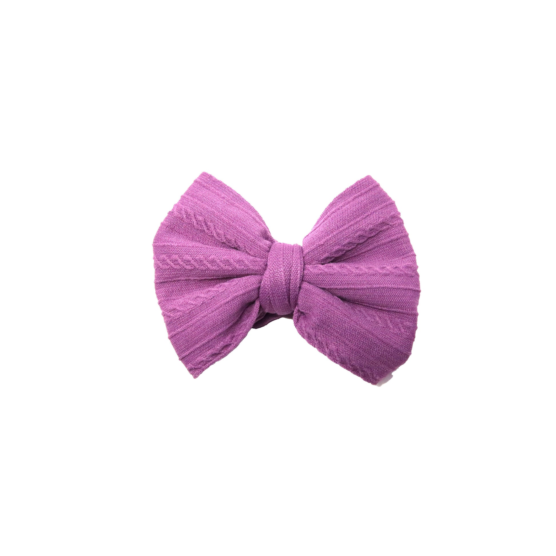 Purple Braid Knit Bow 4"