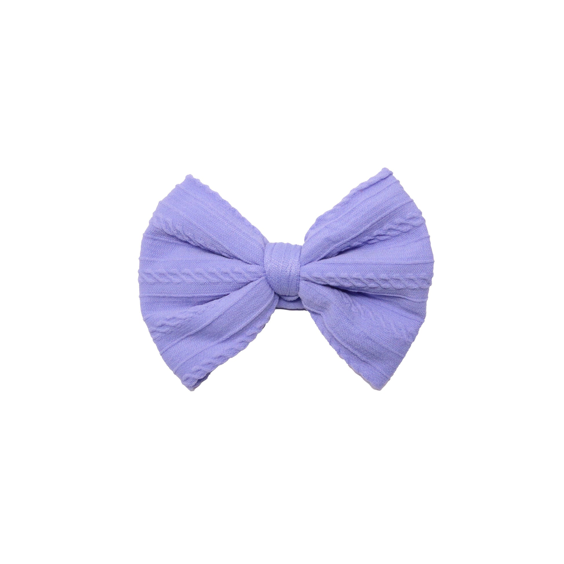 Lavender Braid Knit Bow 4"