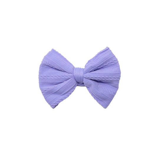 Lavender Braid Knit Bow 3" (pair)
