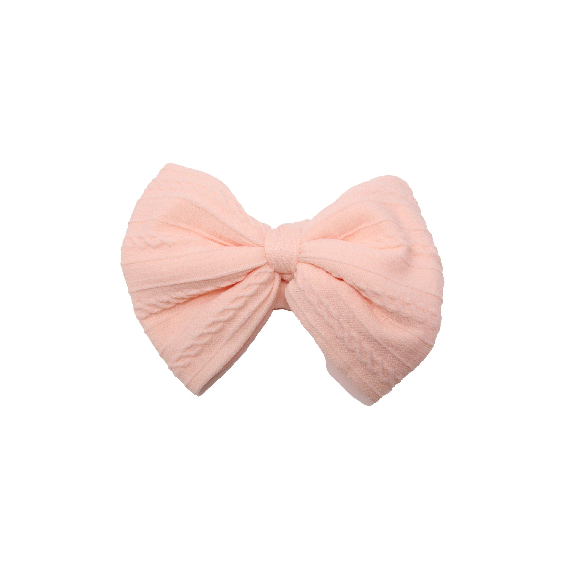 Ballet Pink Braid Knit Bow 4"