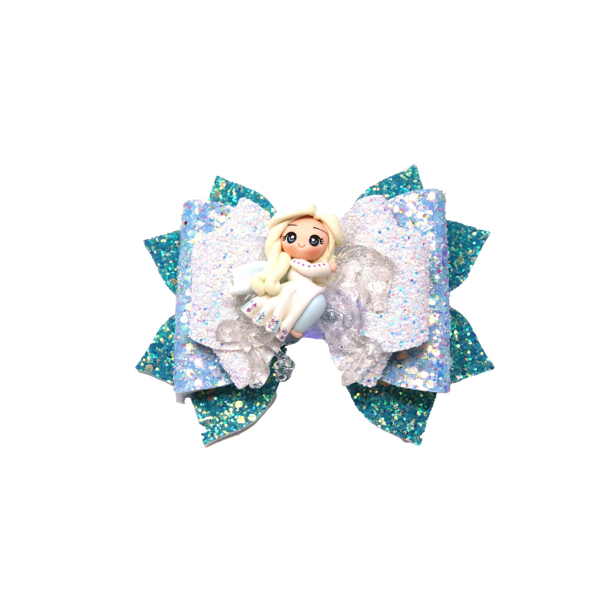Ice Queen Franchi Elegant Bow 5" with Light-up Ice Queen on Ice Horse Clay 
