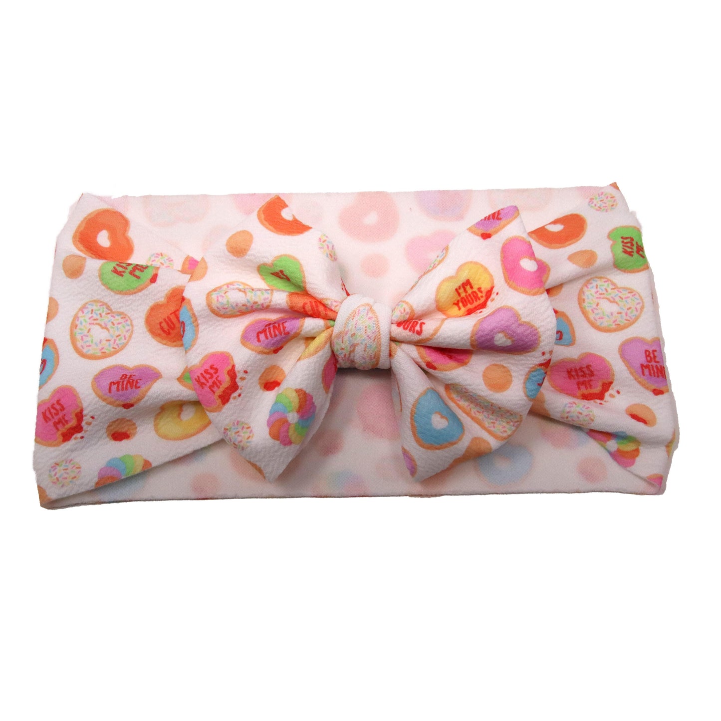 Conversation Donuts Fabric Bow Headwrap 5"