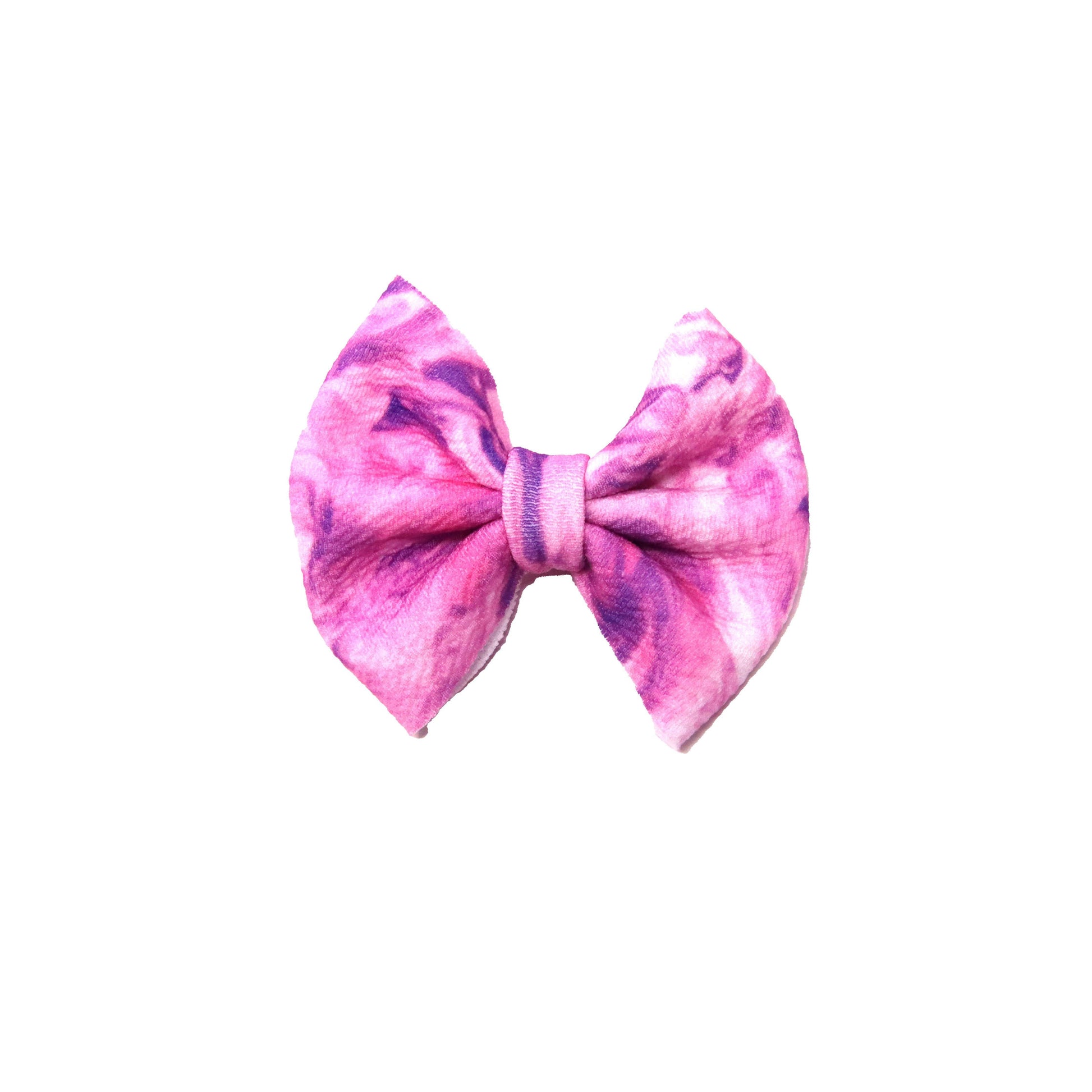3 inch Pink & Purple Swirl Fabric Bow