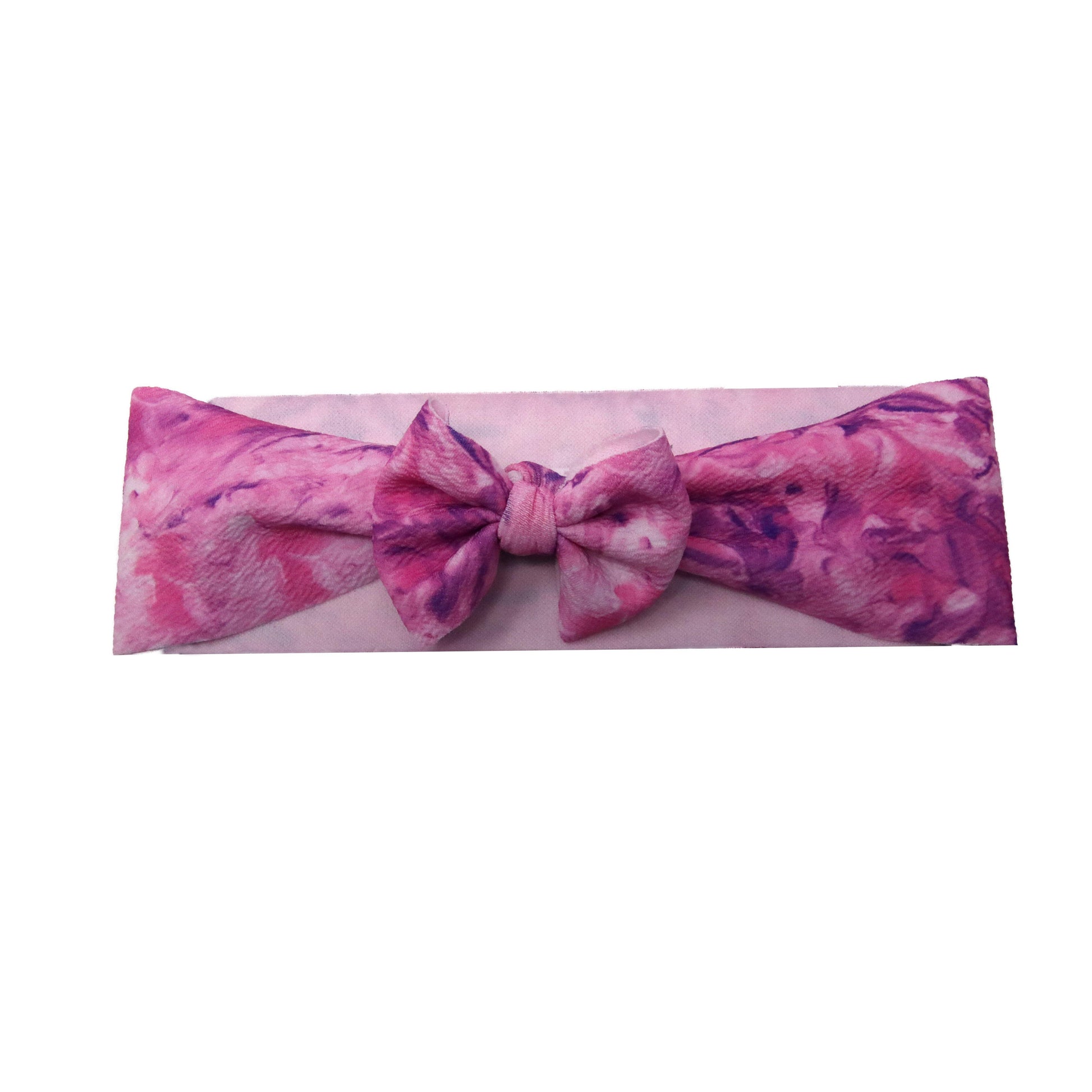 Pink & Purple Swirl Fabric Bow Headwrap 3"