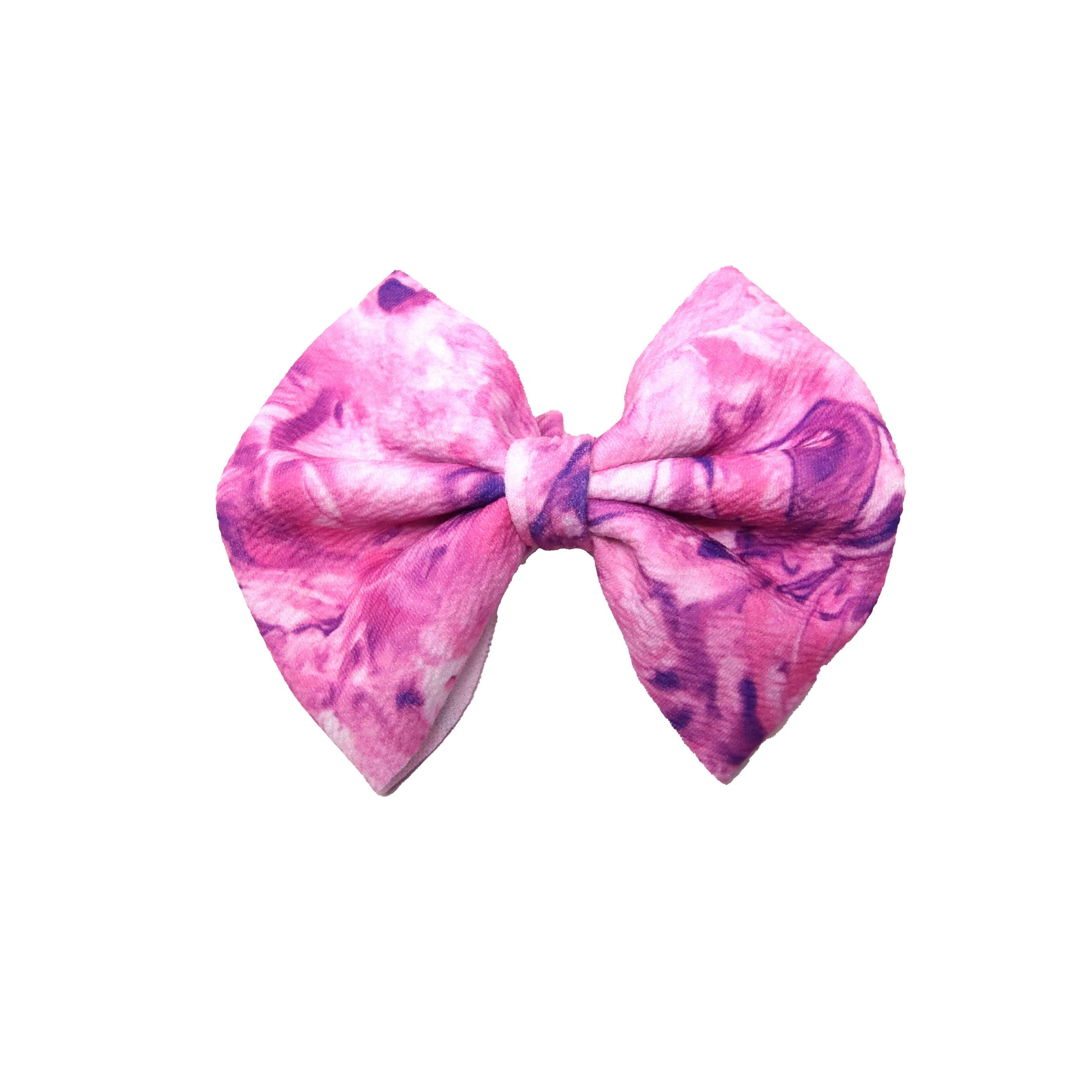 Pink & Purple Swirl Fabric Bow 5"