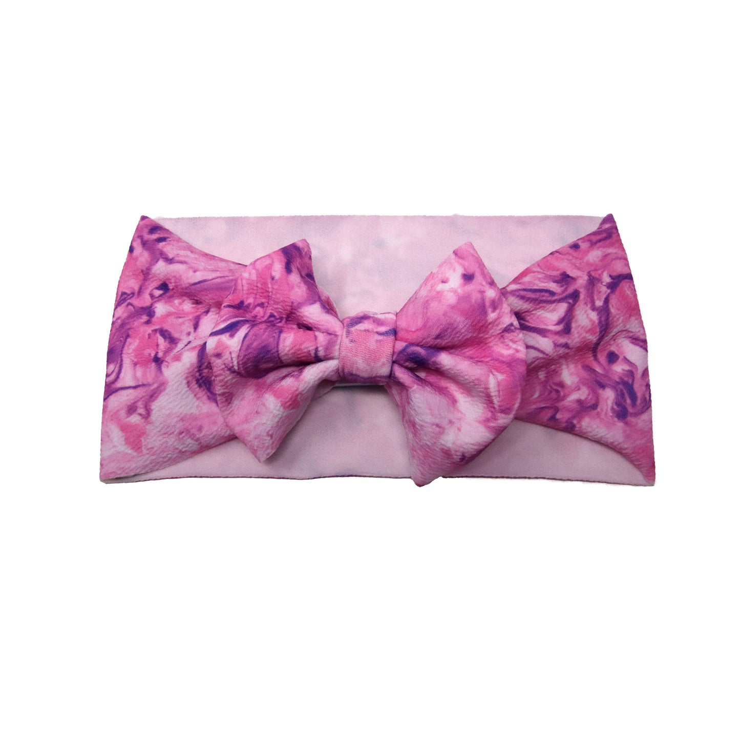 Pink & Purple Swirl Fabric Bow Headwrap 5"