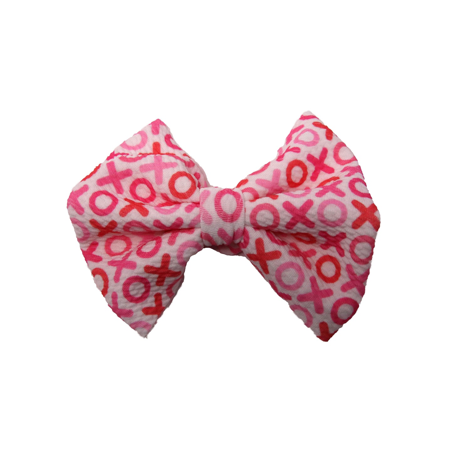 5 inch Pink X's & O's Fabric Bow