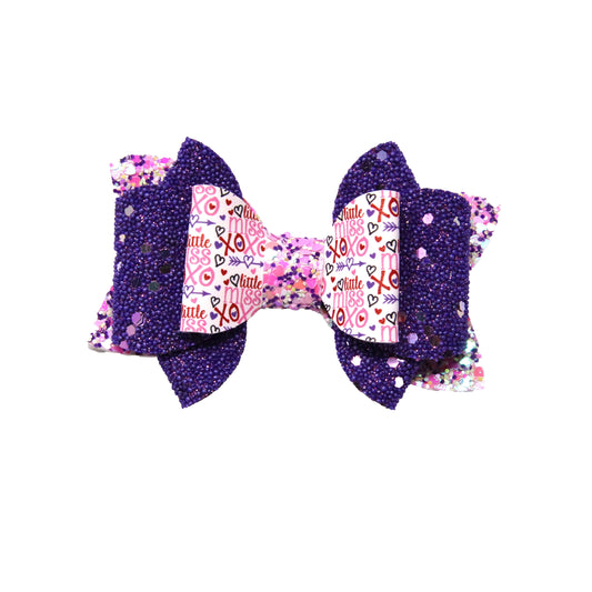 Little Miss X's & O's Double Franchi Bow 4"