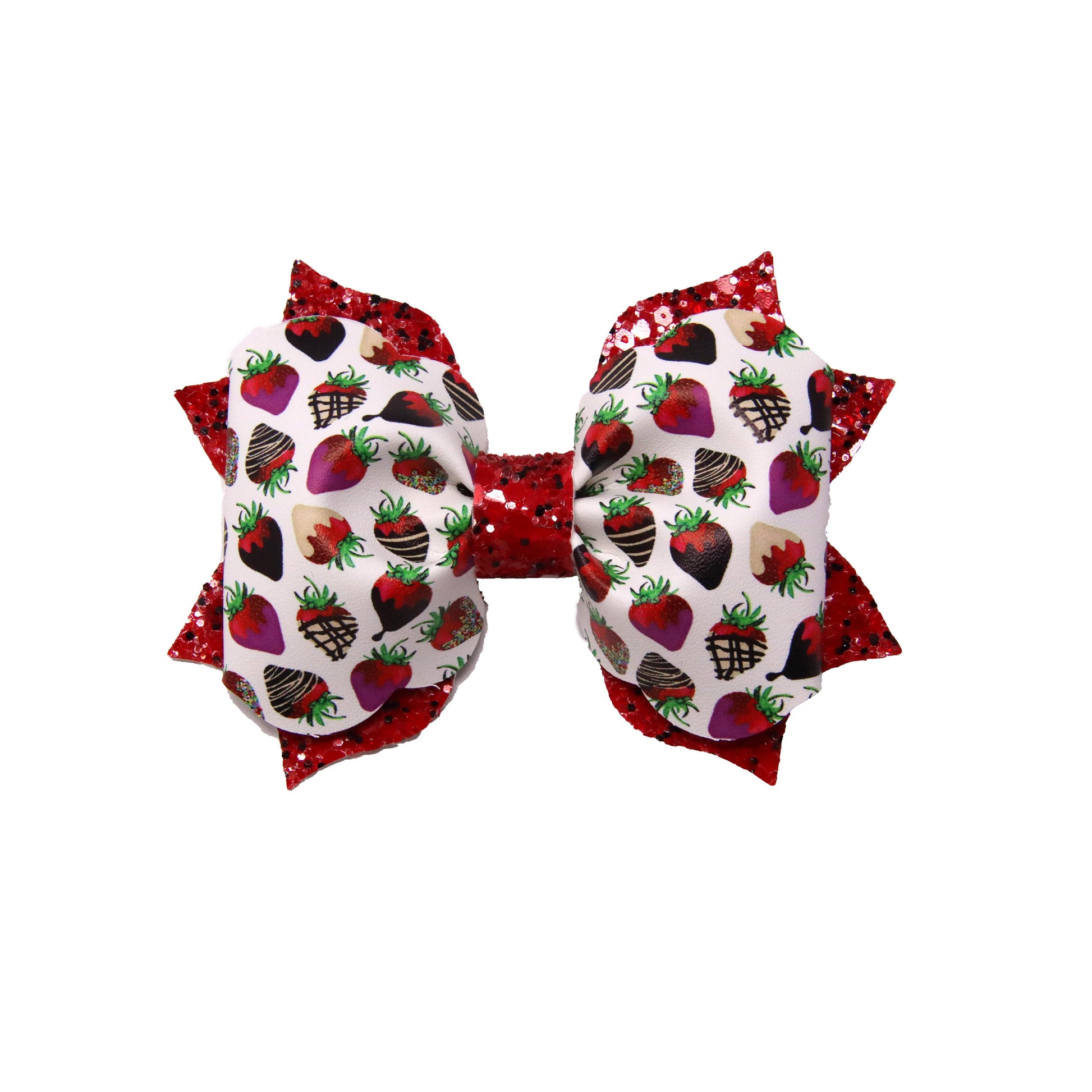 Chocolate-covered Strawberries Poppy Bow 4"