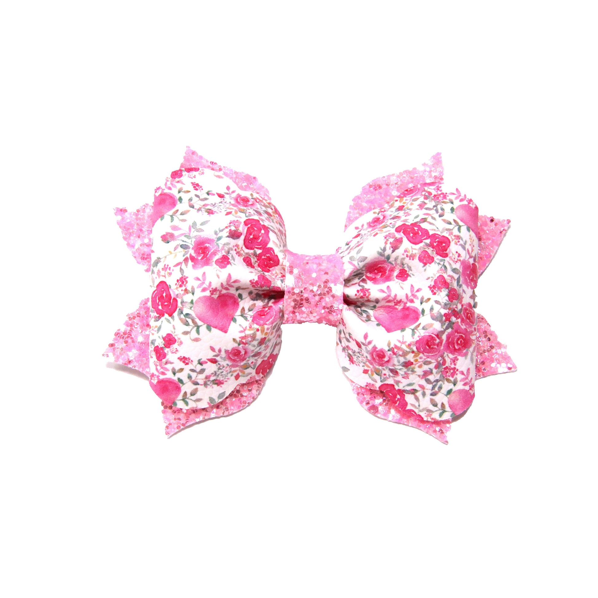 Hearts & Roses Poppy Bow 4"