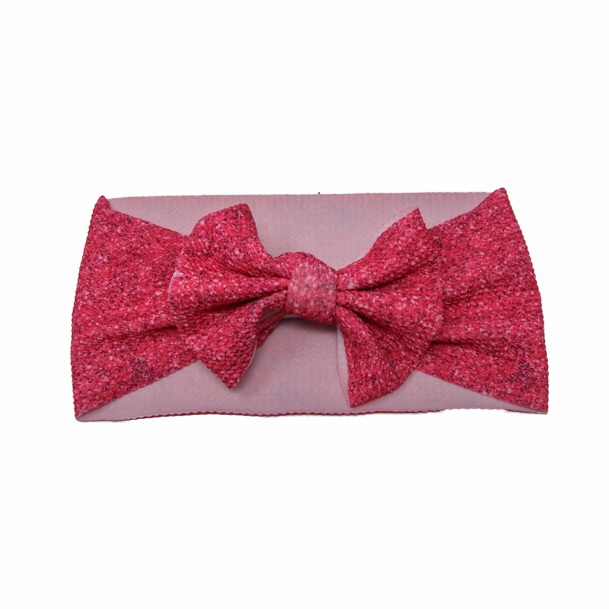Pink Sparkle Fabric Bow Headwrap 5"