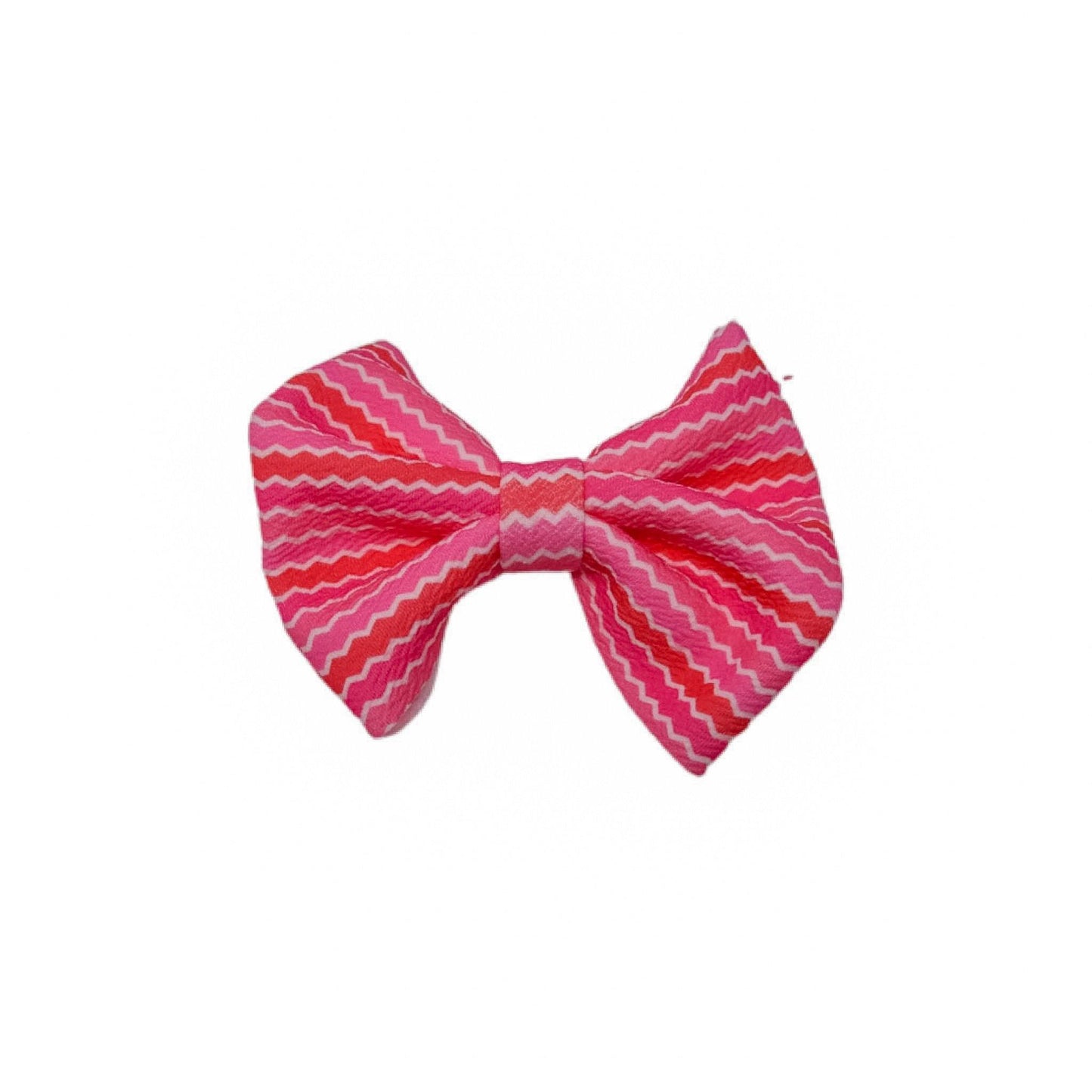 V-Day Stripes Fabric Bow 5"