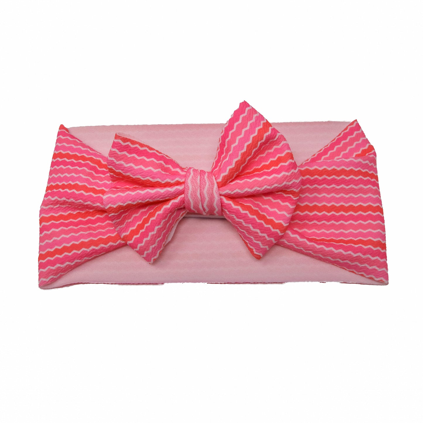 V-Day Stripes Fabric Bow Headwrap 5"