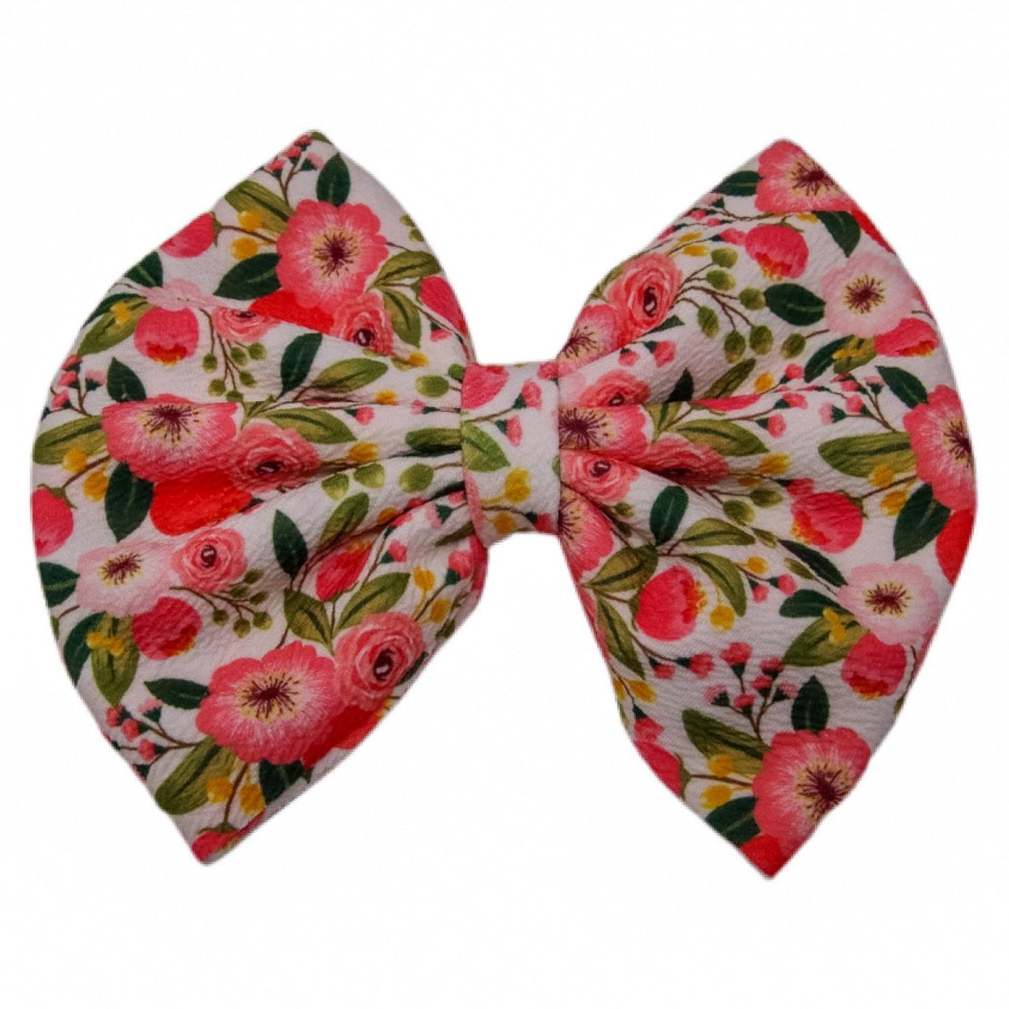 V-Day Floral Fabric Bow 7"