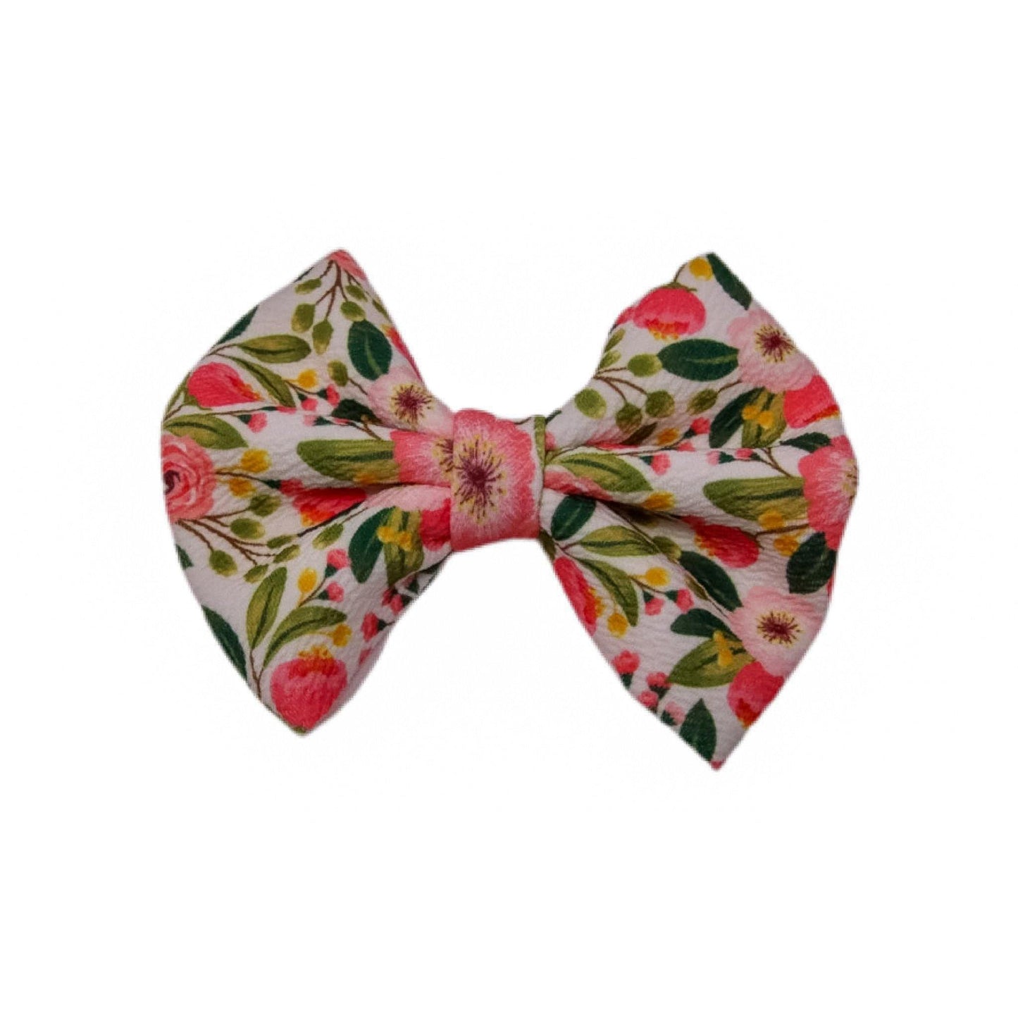 V-Day Floral Fabric Bow 5"