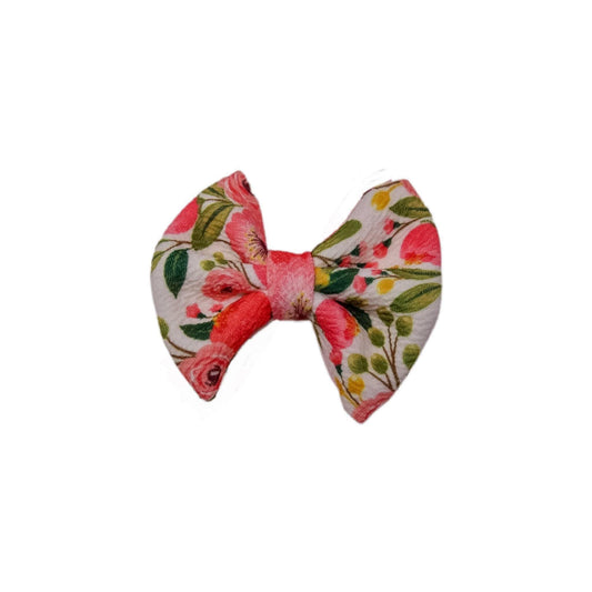 V-Day Floral Fabric Bow 3"