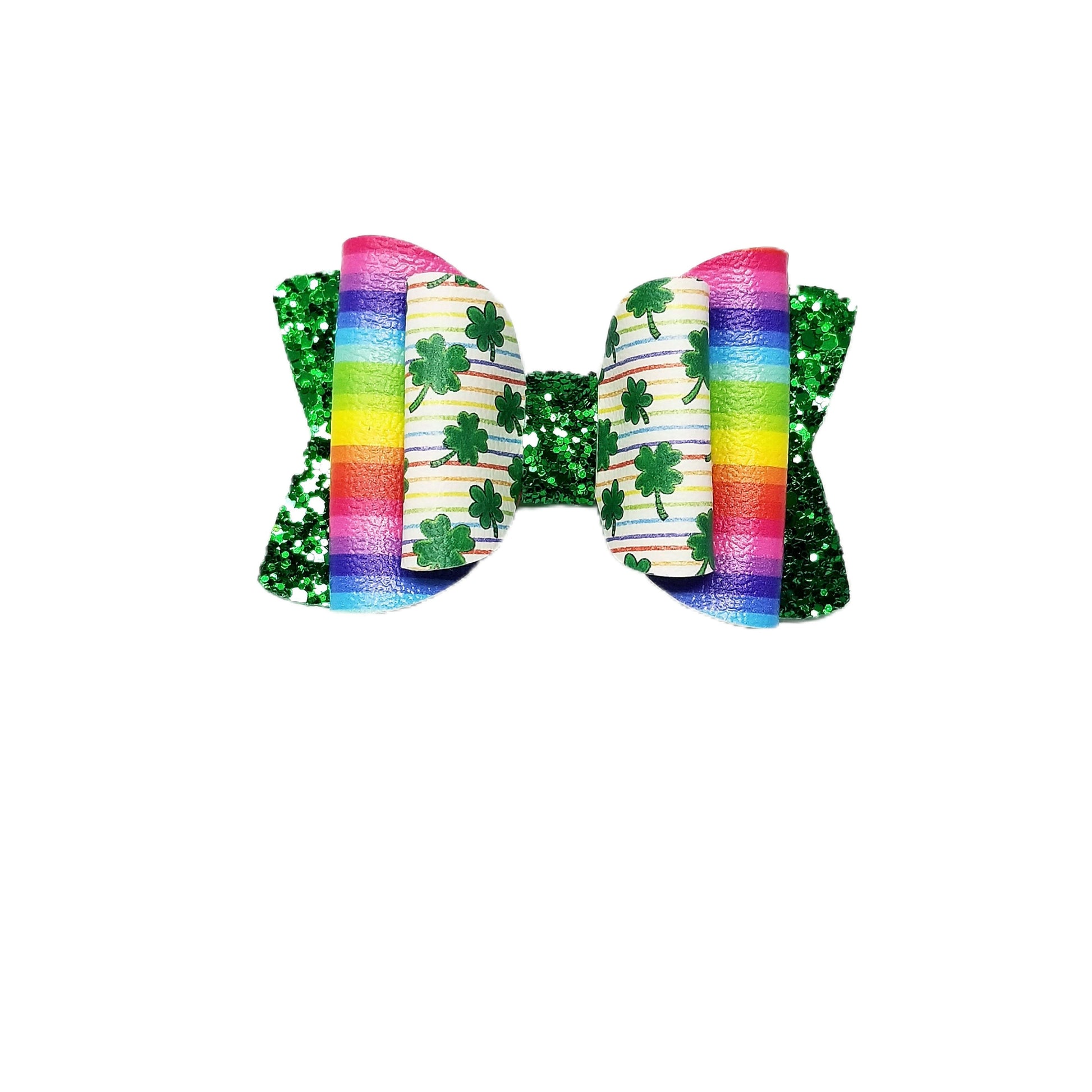 Rainbow Cloverfield Chloe Bow 3.5"