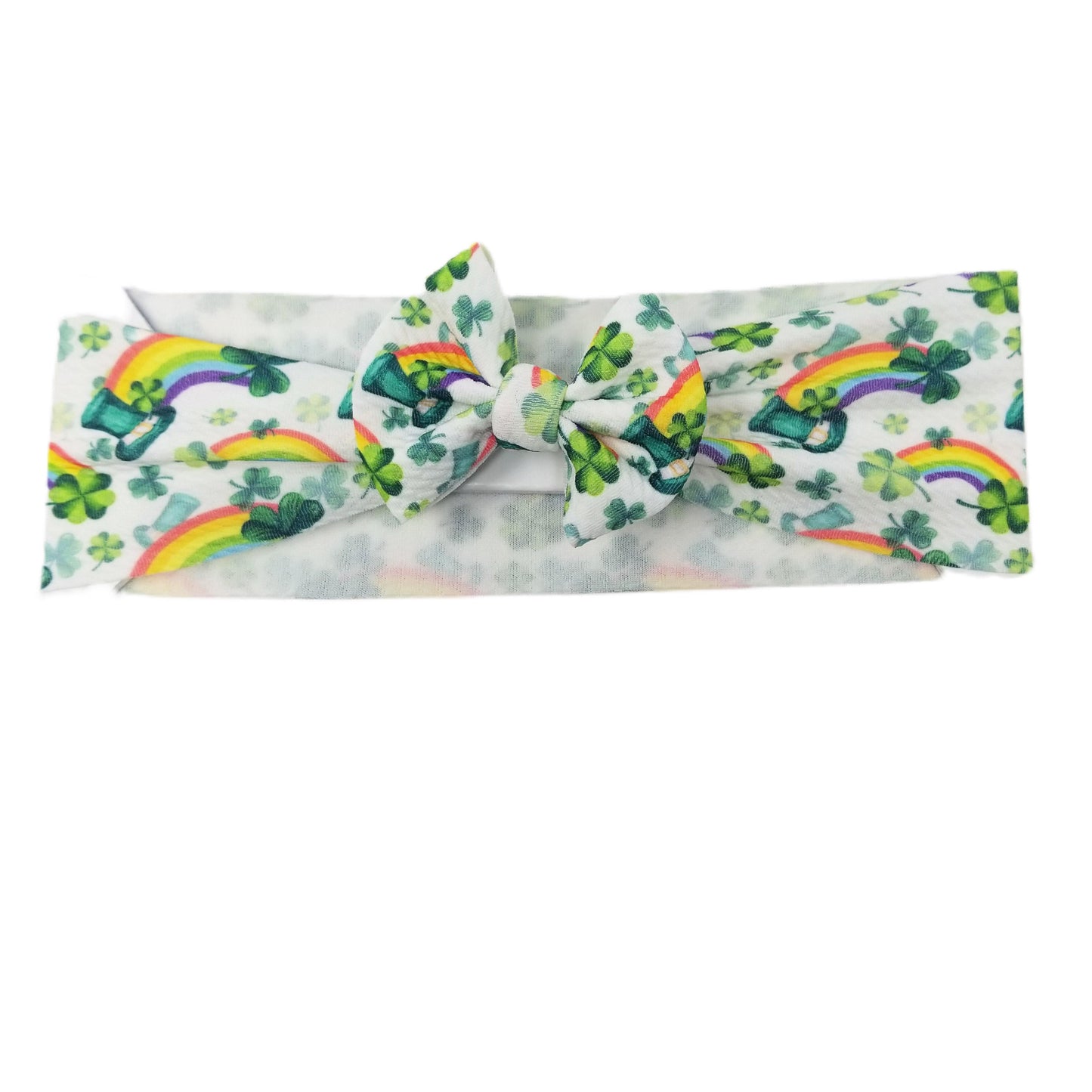 Luck of the Irish Fabric Bow Headwrap - Waterfall Wishes