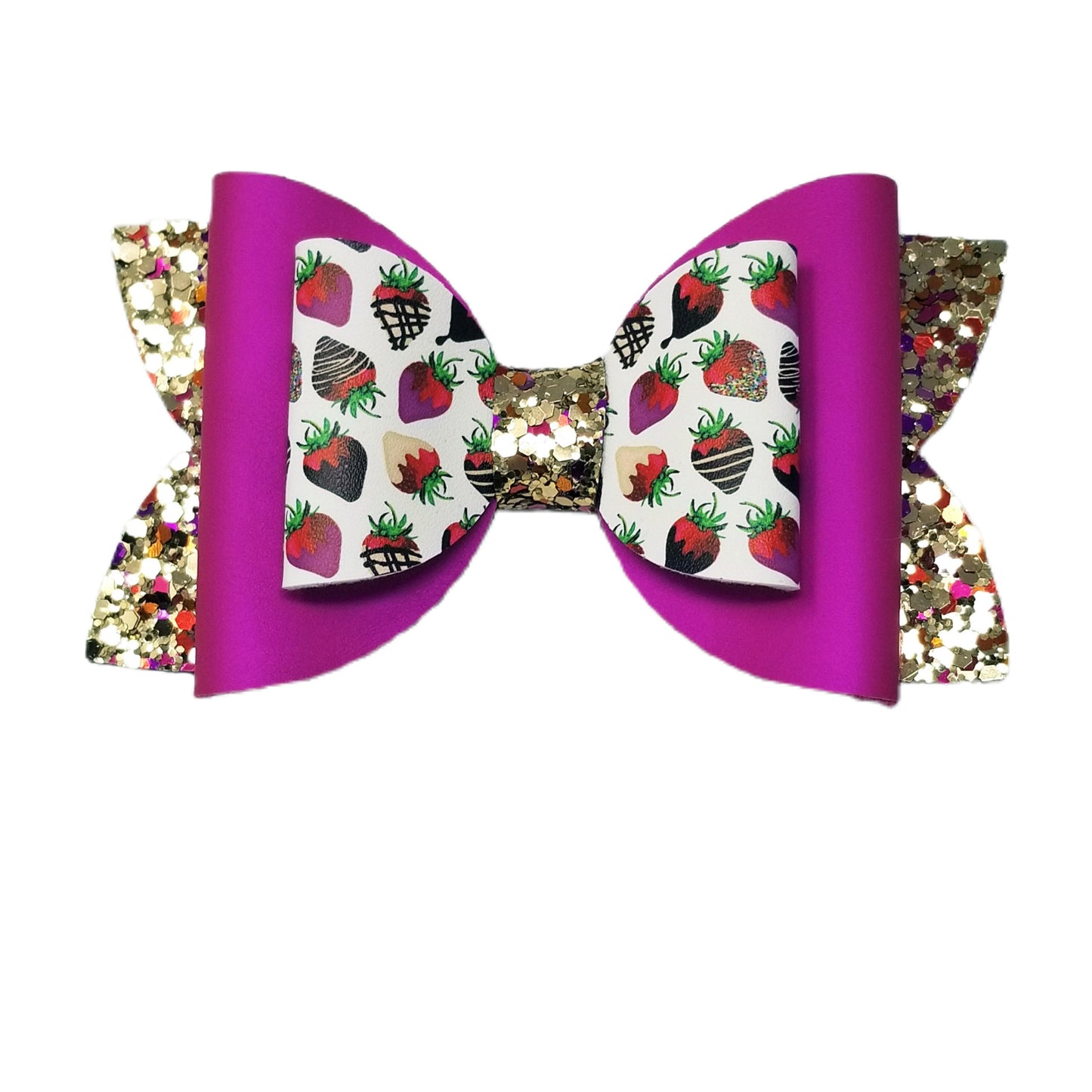 Chocolate-covered Strawberries Double Diva Bow 5"