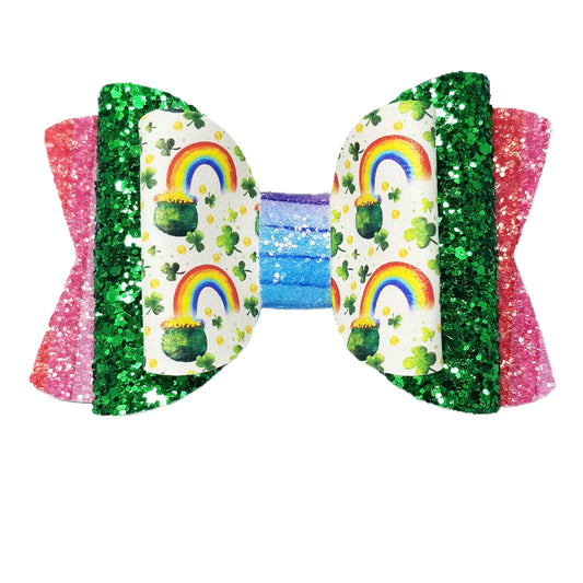 Pot of Gold Double Chloe Bow 4.5"