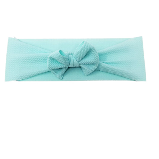 Fabric Bow Headwrap - Aqua