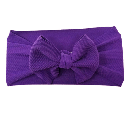 Fabric Bow Headwrap - Purple