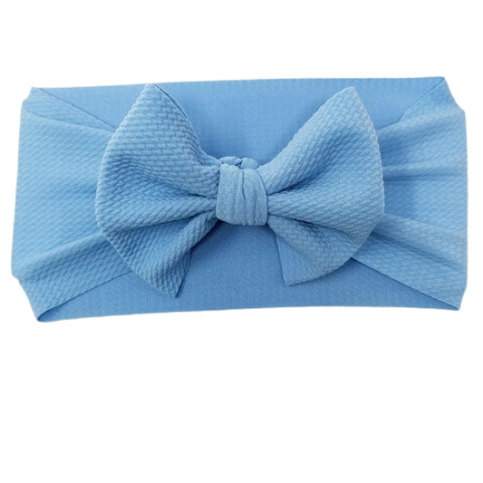 Fabric Bow Headwrap - Sky Blue