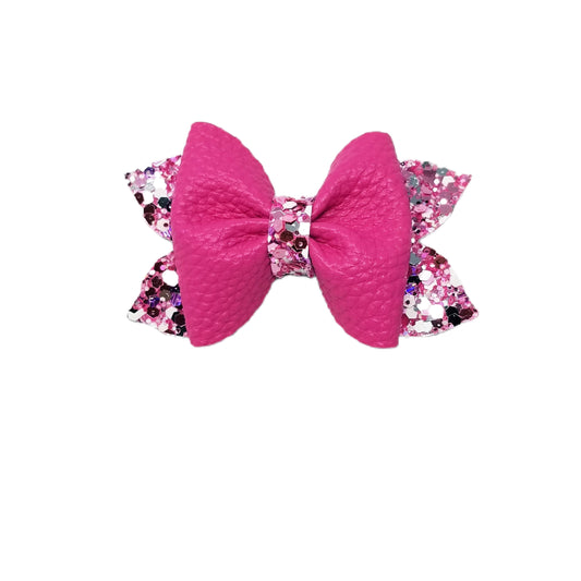 3 inch Hot Pink Pixie Pinch Bow