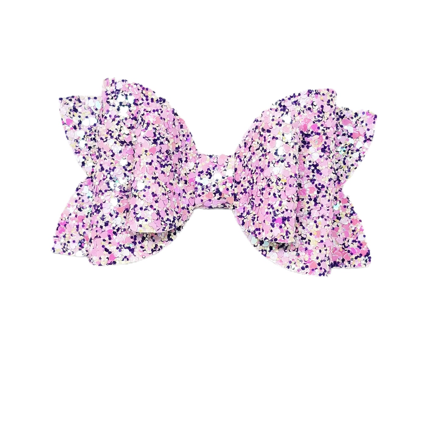 5 inch Pink & Purple Glitter Double Diva Bow