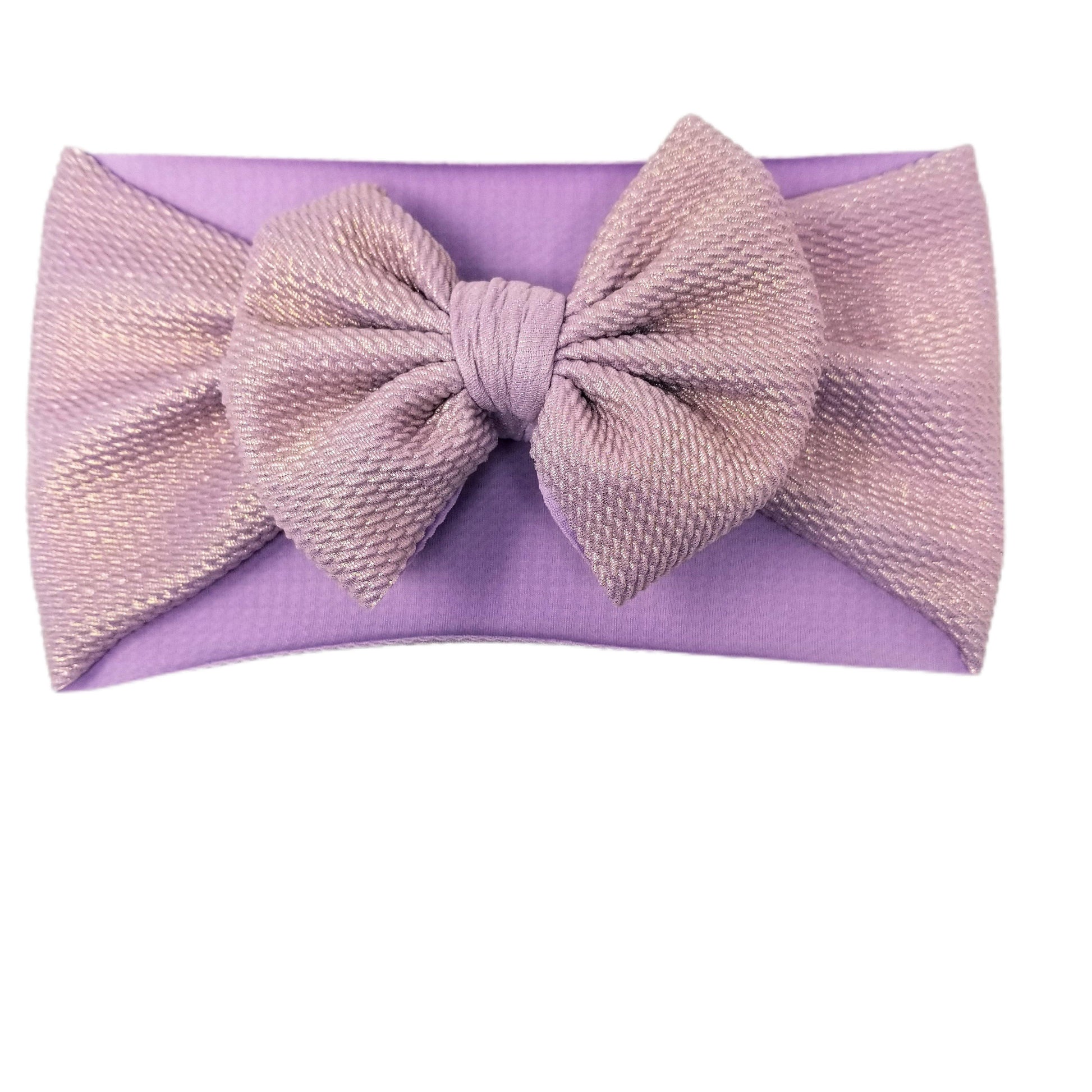 5 inch Lavender Shimmer Fabric Bow Headwrap
