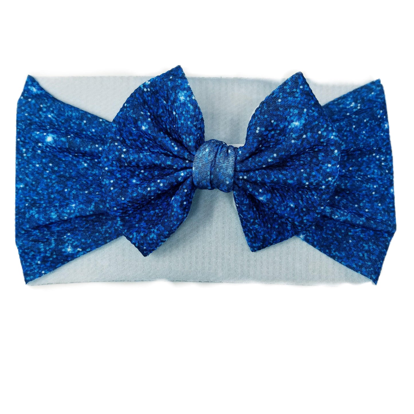 5 inch Royal Faux Glitter Fabric Bow Headwrap