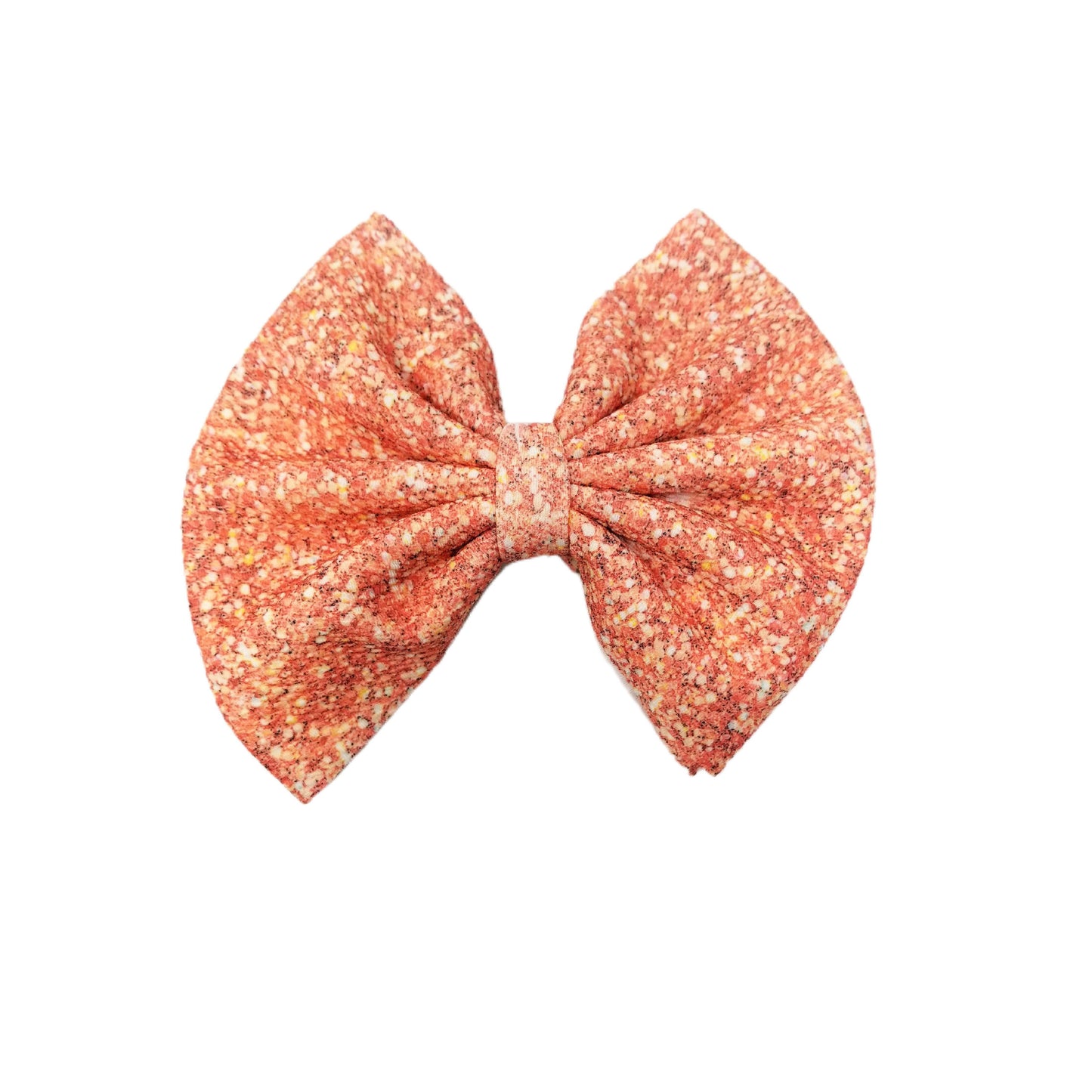 7 inch Gold Faux Glitter Fabric Bow