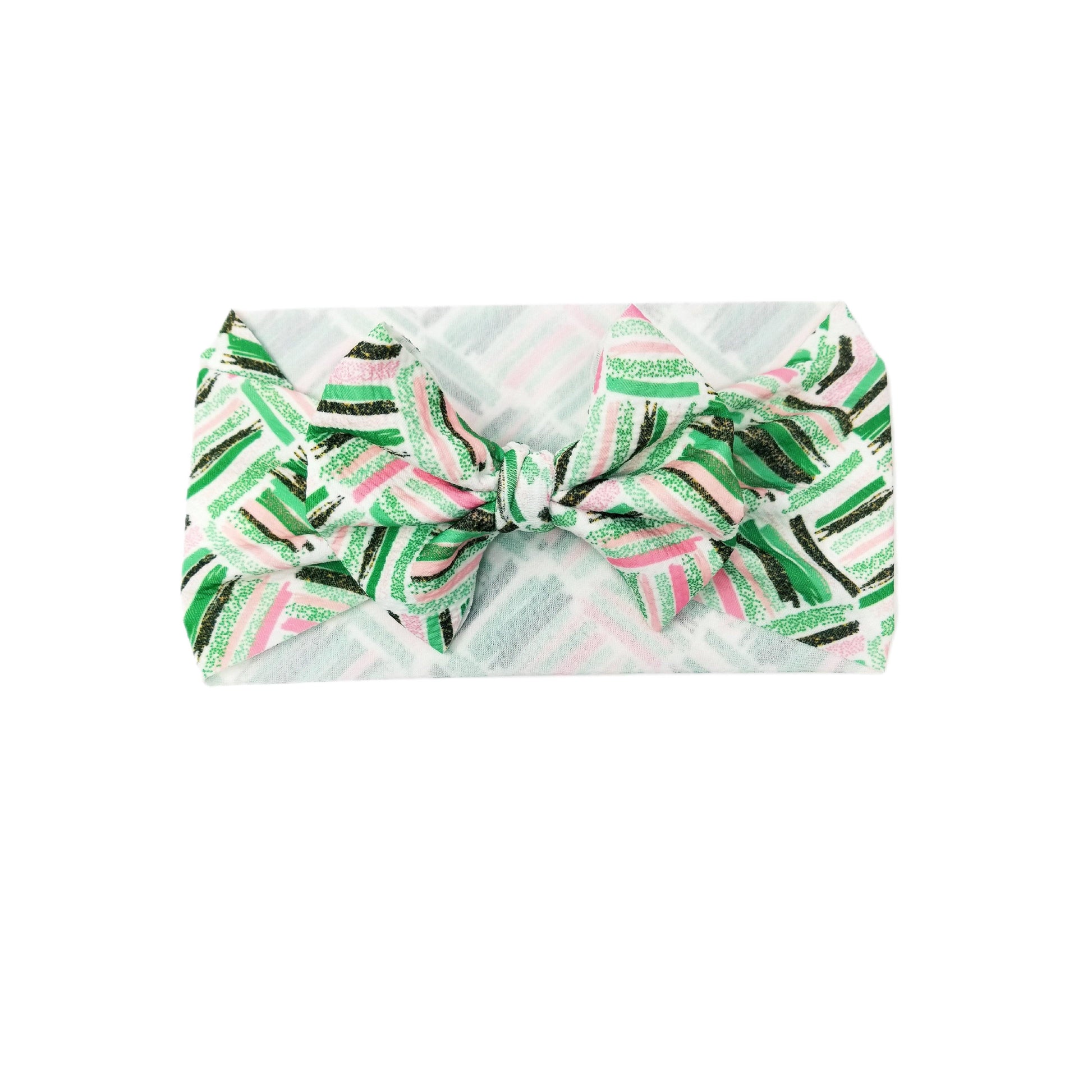 5 inch St. Pat's Brushstrokes Fabric Bow Headwrap
