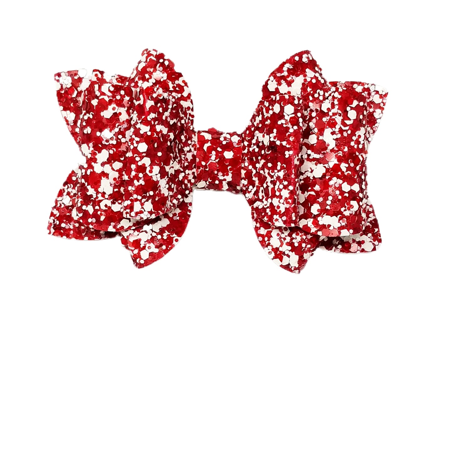 4 inch Red & White Glitter Franchi Bow