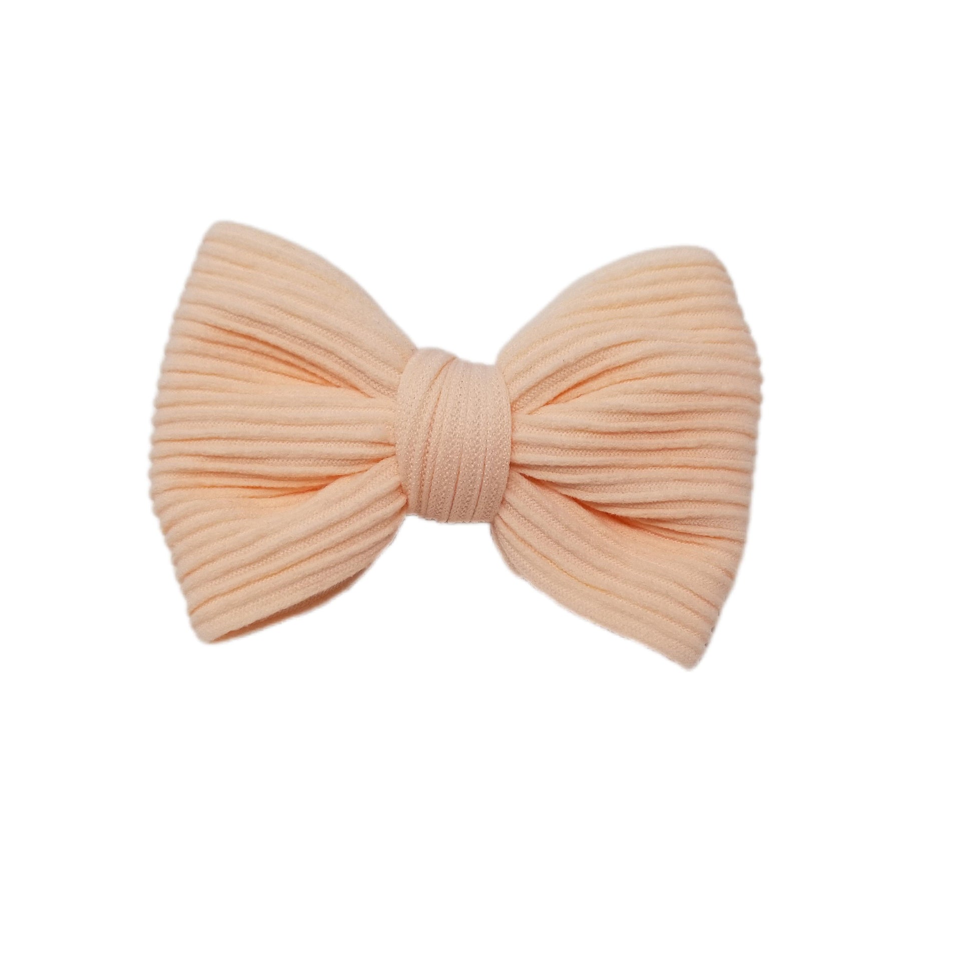 Ribbed Knit Nylon Bow 4" - Waterfall Wishes