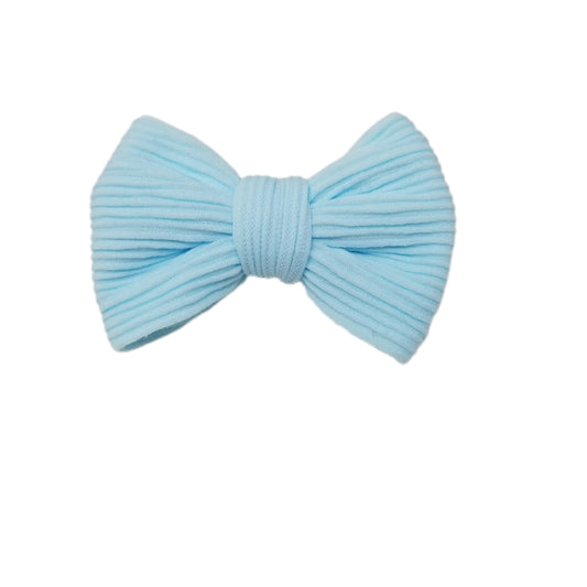 Ribbed Knit Nylon Bow 3" (pair) - Waterfall Wishes
