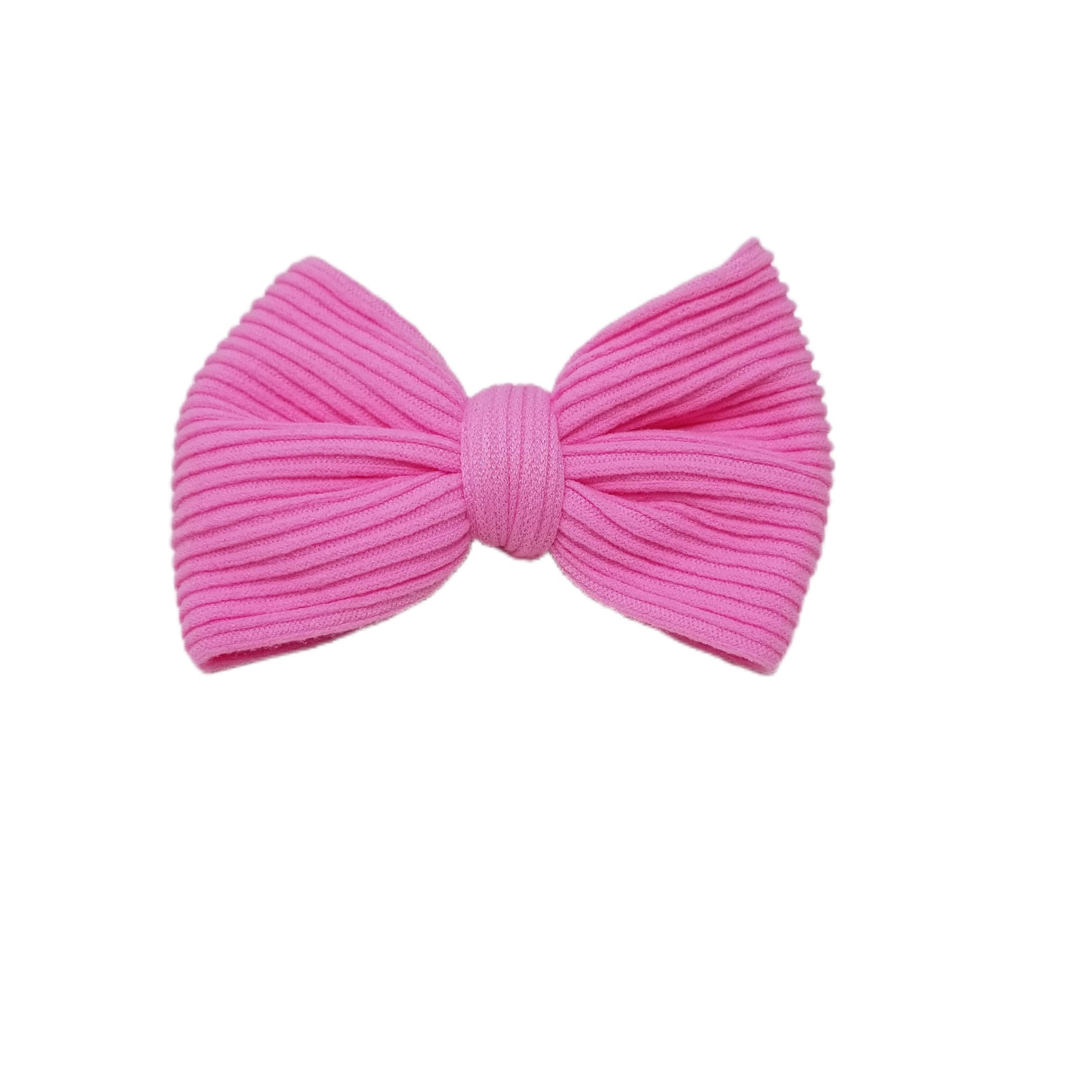 Ribbed Knit Nylon Bow 4" - Waterfall Wishes