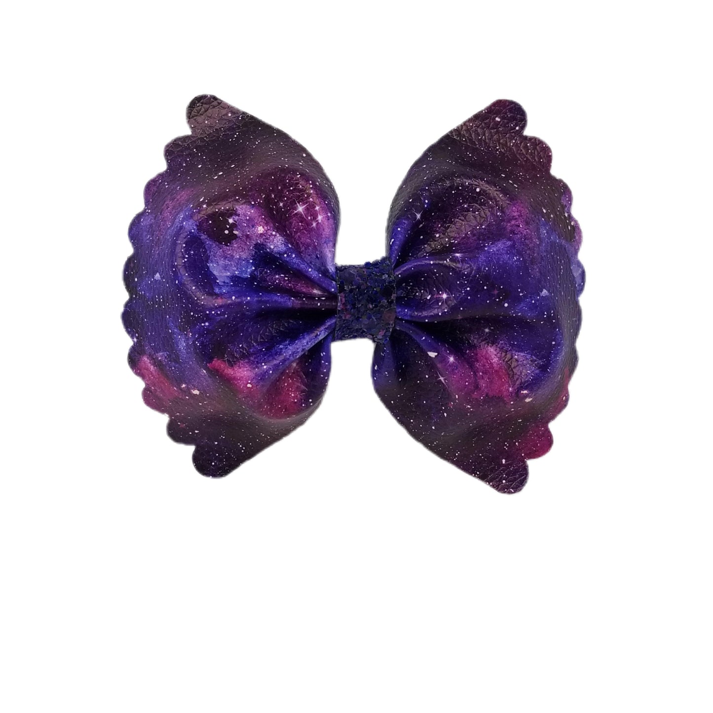 Deep Space Scalloped Pinch Bow 4.5"