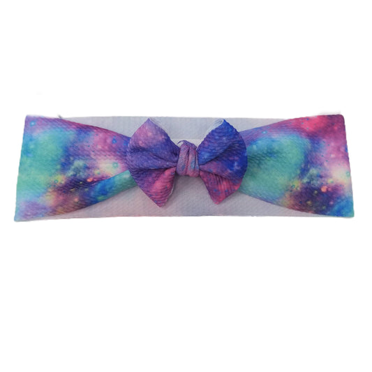 Galaxy Fabric Bow Headwrap - Waterfall Wishes