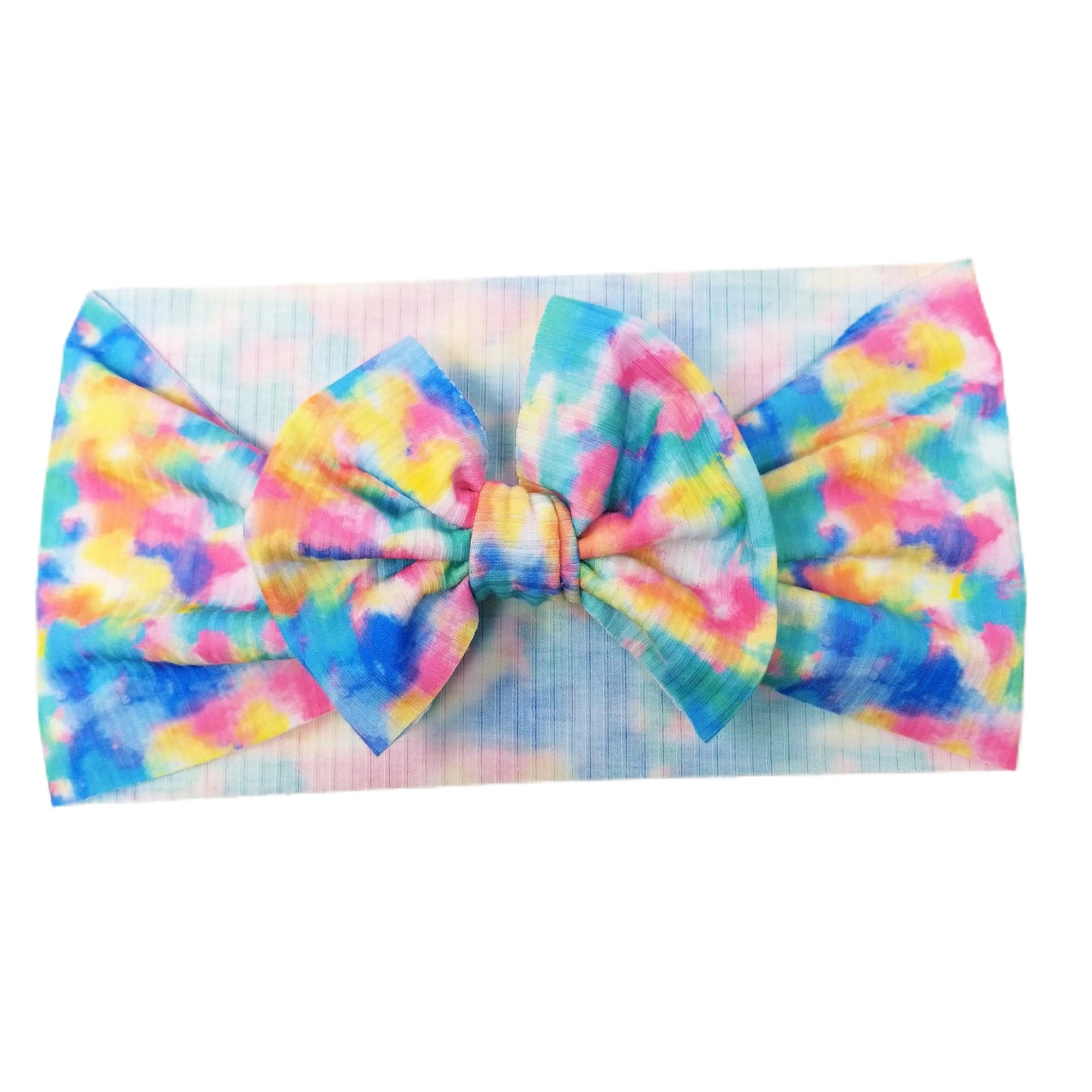 5 inch Color Melt Rib Knit Fabric Bow Headwrap