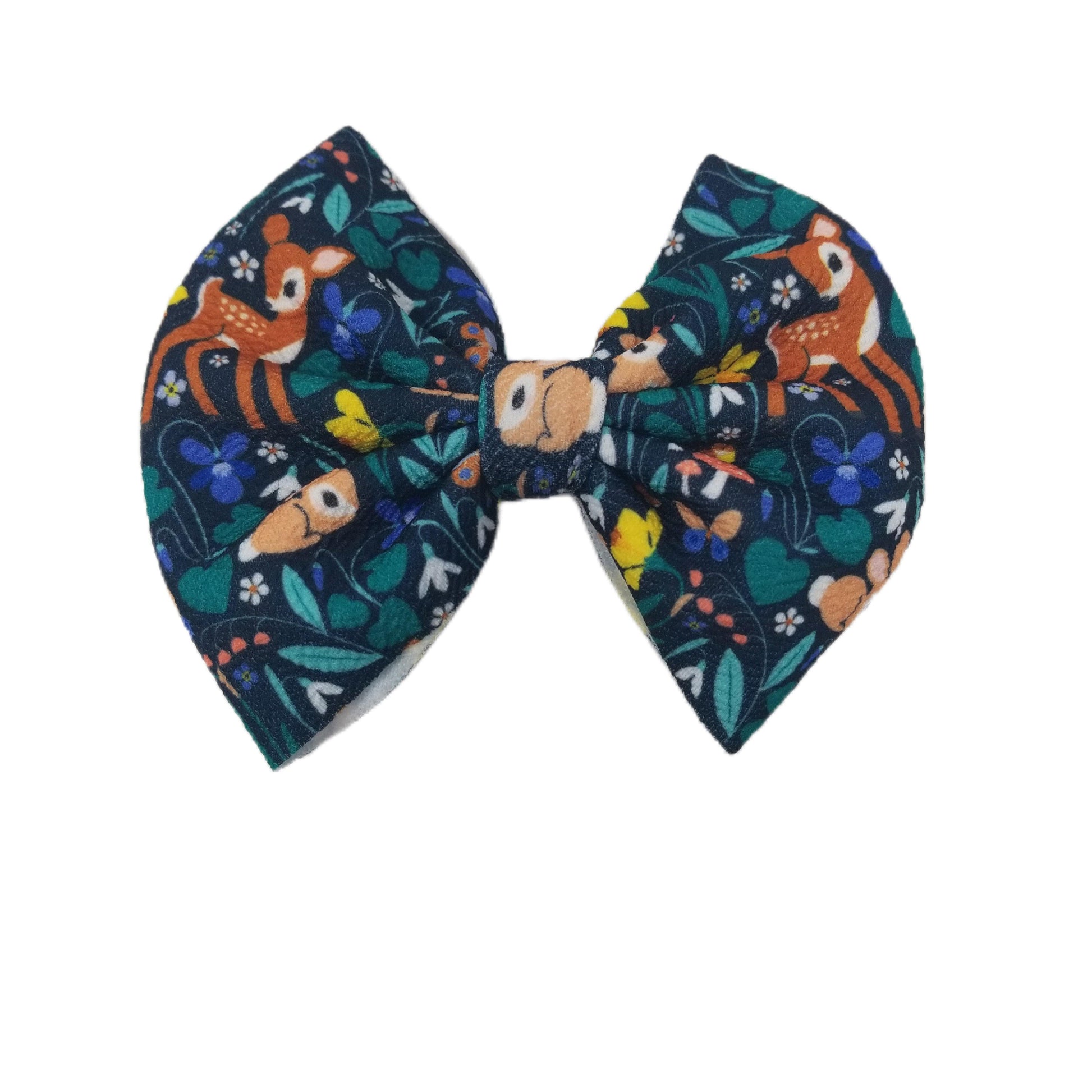 5 inch Fawn & Bunny Fabric Bow