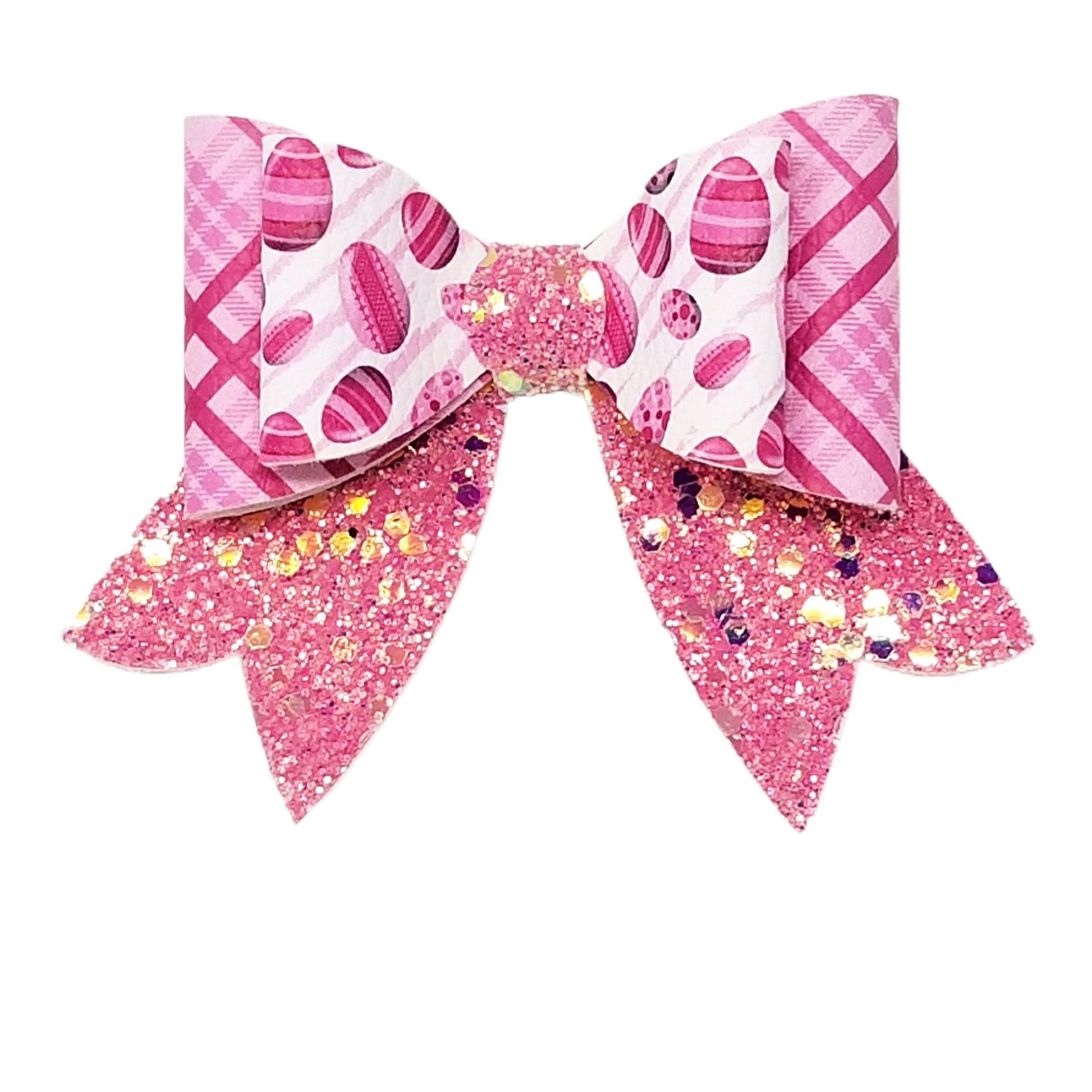 Pink Easter Eggs Double Classic Bow 4"