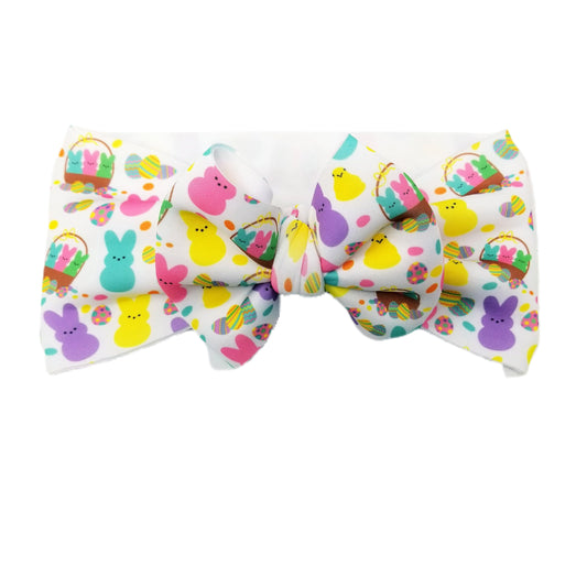 Don't Put All Your Peeps in One Basket Fabric Bow Headwrap 5"