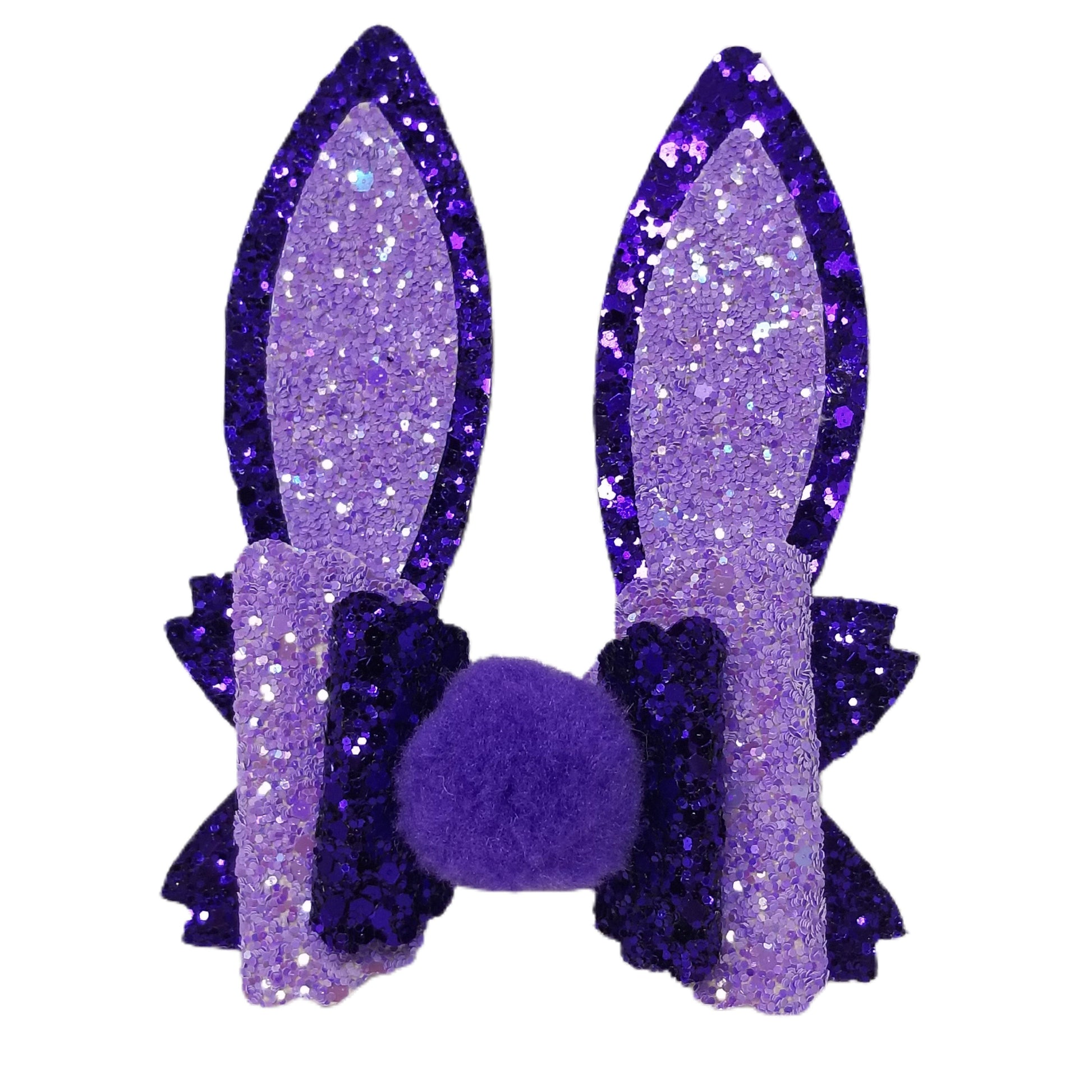 Purple Bunny Ears Scalloped Daisy Bow 4"