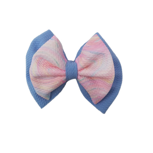 Twirly Girl Double Stacked Fabric Bow 5"
