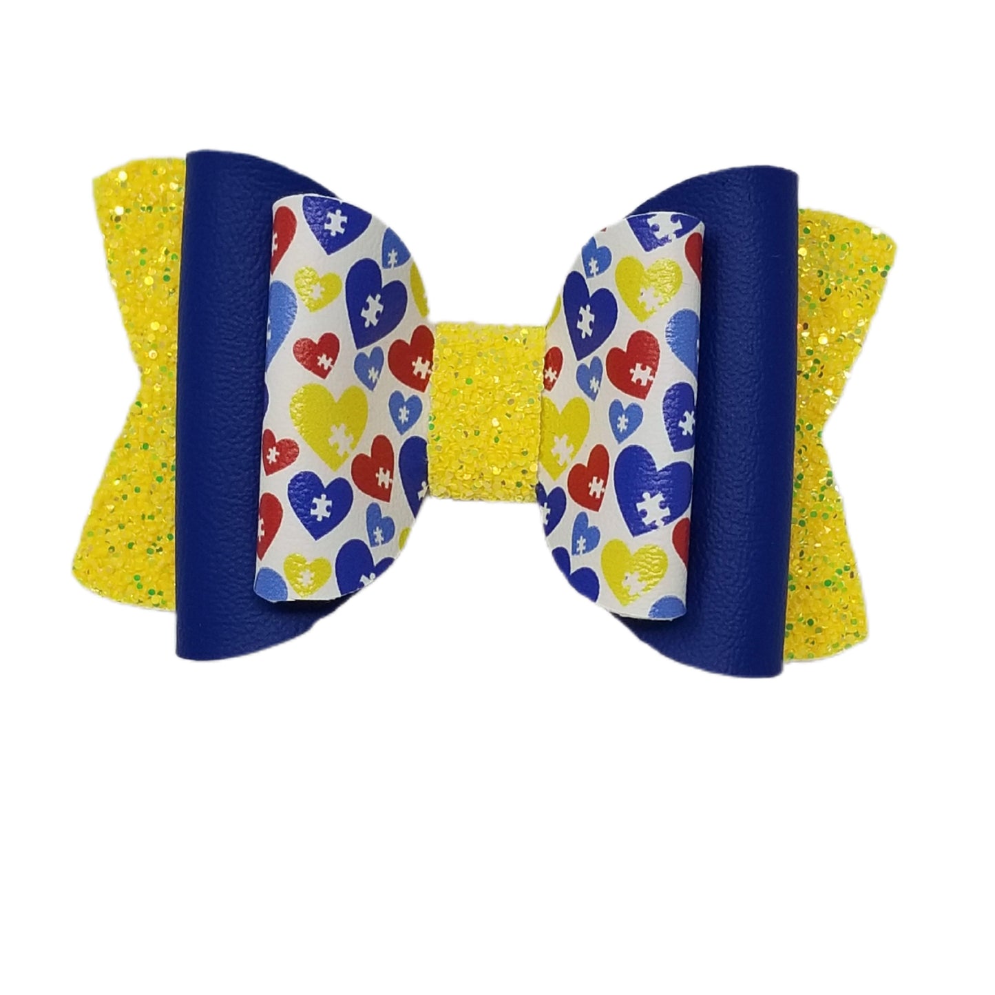 4.5 inch Heart Puzzle Double Chloe Bow