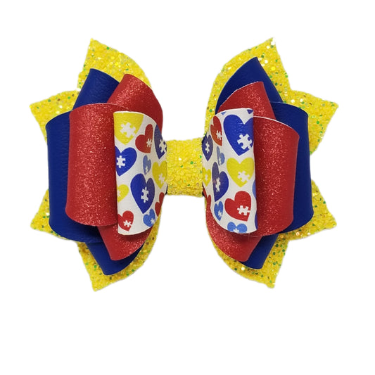 4 inch Heart Puzzle Double Franchi Elegant Bow